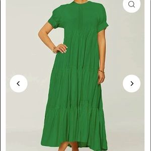 SPRING is here and this Beautiful & Brilliant green maxi dress is flattering!